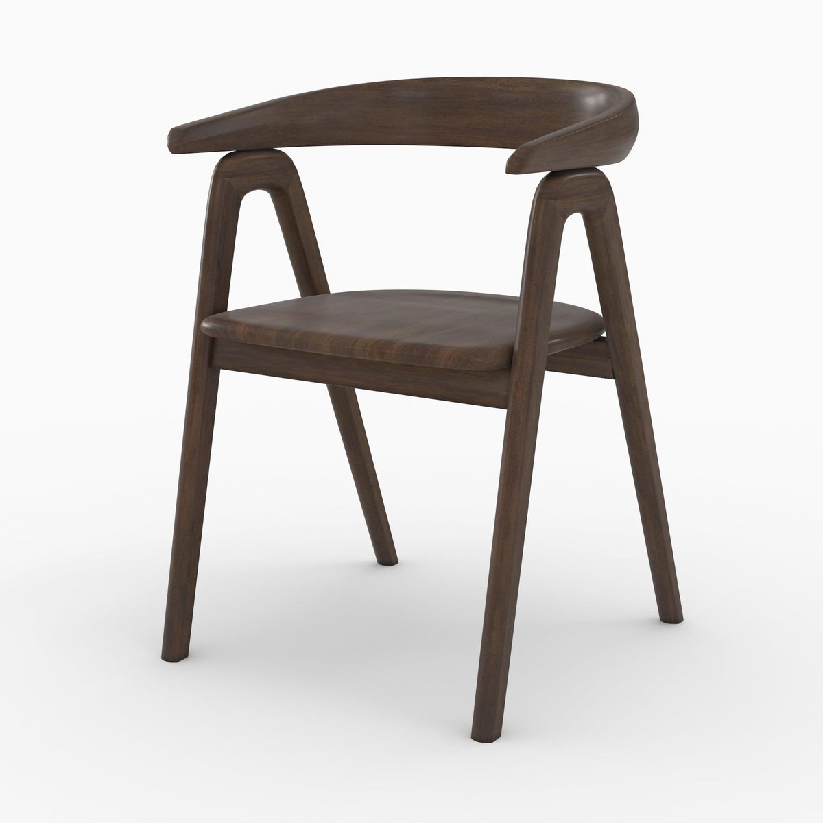 Rendez vous déco Chaise en bois d'hévéa foncé avec accoudoirs-Hawa