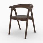 Rendez vous déco Chaise en bois d'hévéa foncé avec accoudoirs-Hawa