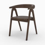 Voir la diapositive 1 : Rendez vous déco Chaise en bois d'hévéa foncé avec accoudoirs-Hawa