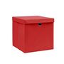 Voir la diapositive 2 : VIDAXL Boîtes de rangement avec couvercles 10 pcs 28x28x28 cm Rouge