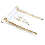 Paris Prix Chemin de Table Jetable  Birthday  28cmx5m Blanc & Or