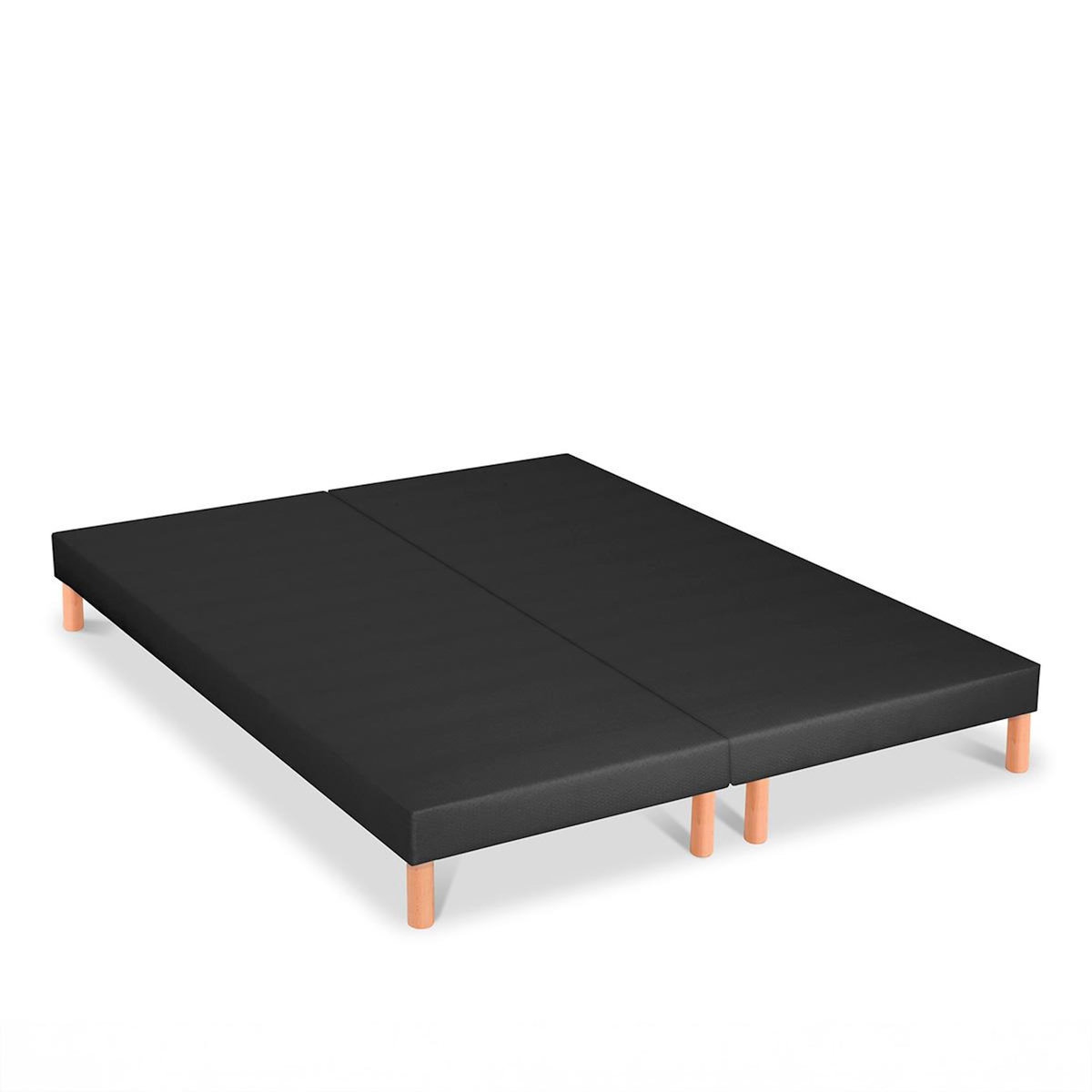 BELLECOUR BELLECOUR LITERIE | Jeu de 2 sommiers tapissiers CAPUCINE | Epaisseur 13 cm | Gris anthracite (pieds inclus)