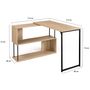 Voir la diapositive 4 : ID MARKET Bureau d'angle rotatif 180° DETROIT étagère forme S design industriel