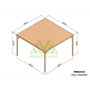 Voir la diapositive 2 : JARDIDECO Pergola en bois Dijon avec toit 400 x 400 cm - Maderland
