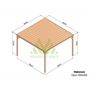 Voir la diapositive 2 : JARDIDECO Pergola en bois Dijon avec toit 400 x 400 cm - Maderland