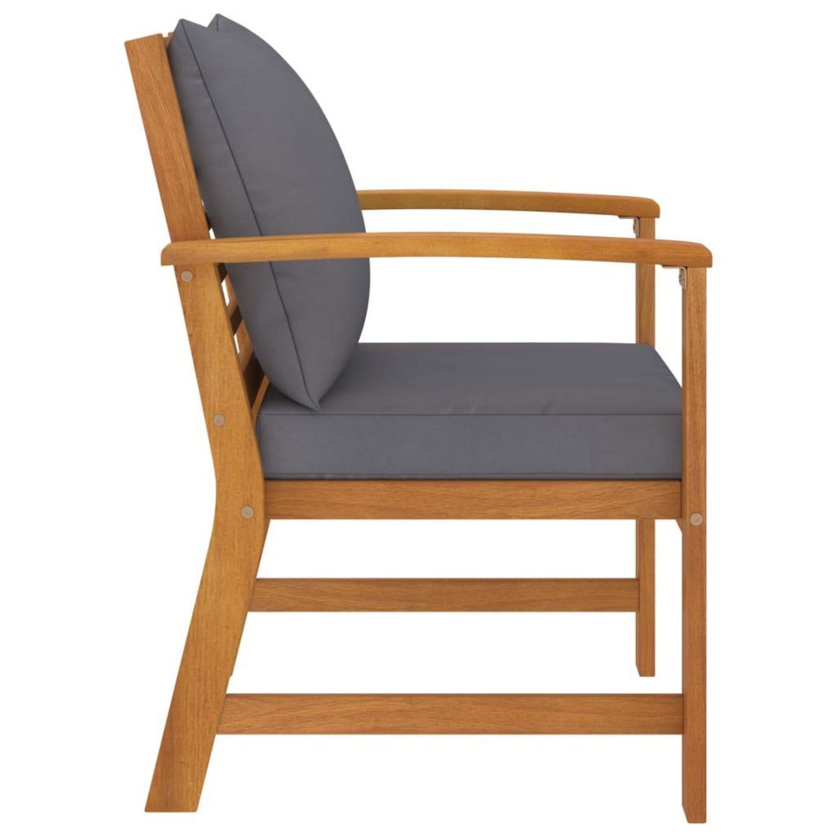 VIDAXL Chaises de jardin lot de 2 avec coussin gris fonce Bois acacia
