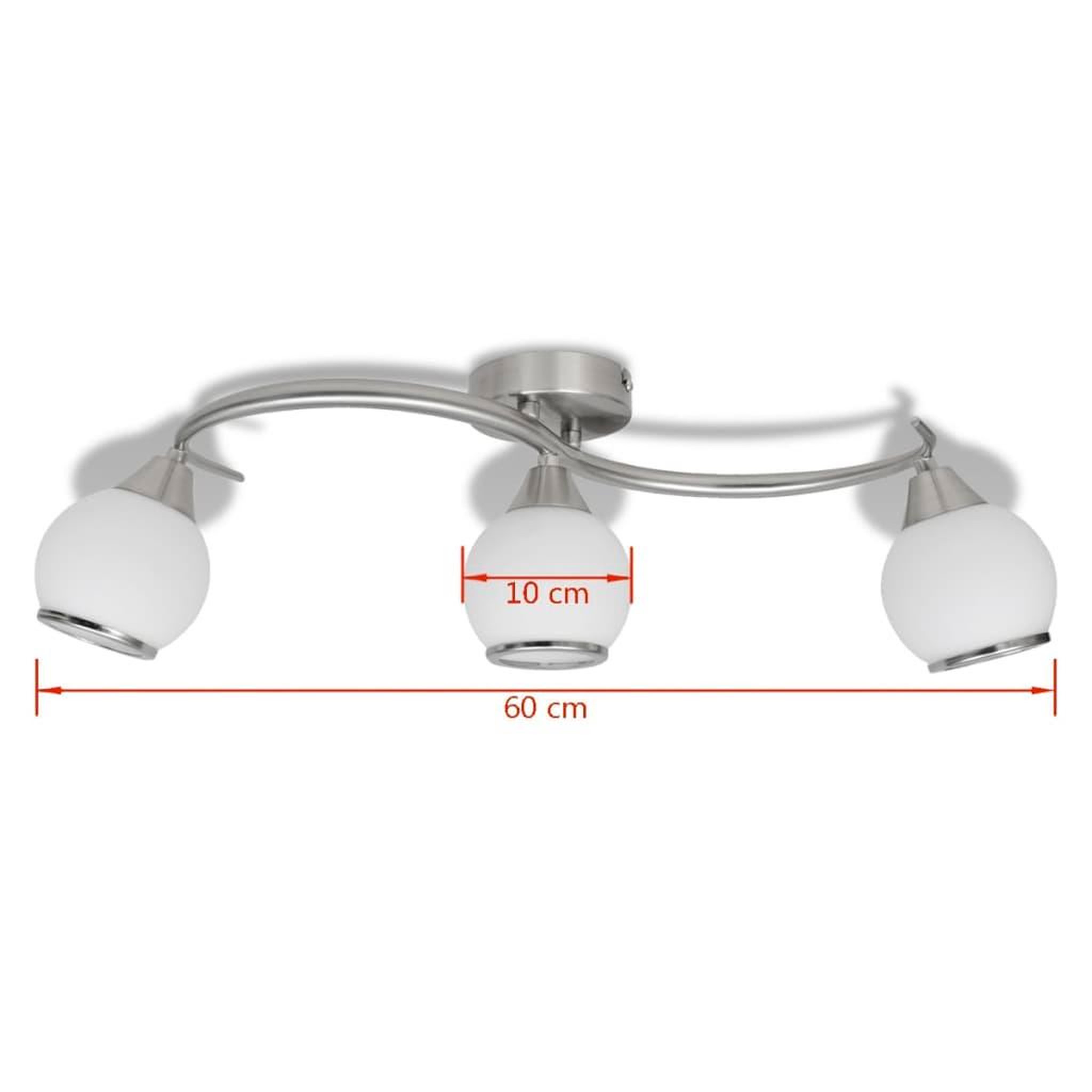 Voir la diapositive 6 : VIDAXL Plafonnier avec abat-jour en verre sur rail pour 3 ampoules E14