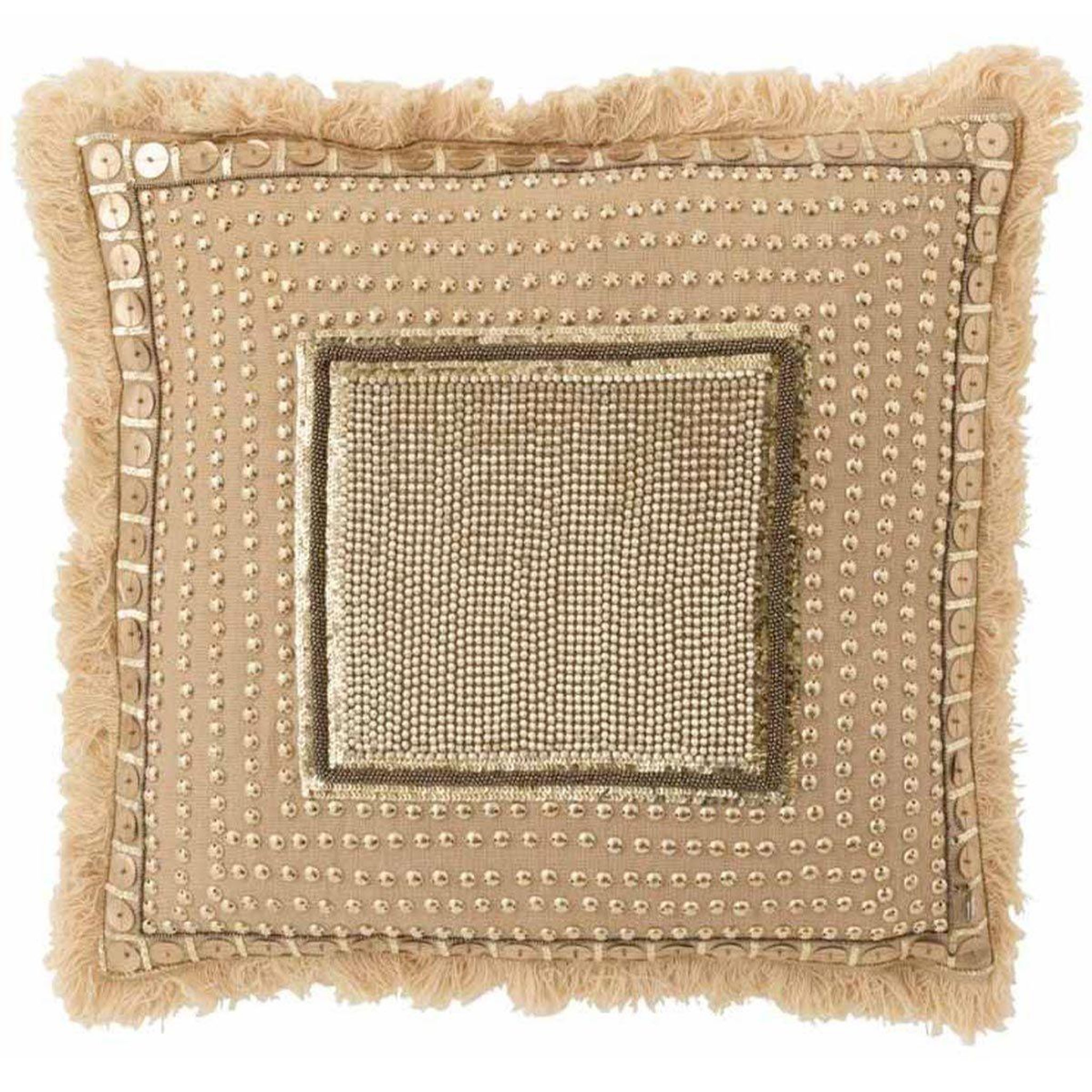 Voir la diapositive 1 : J-LINE Coussin déco  ibiza  45x45cm naturel