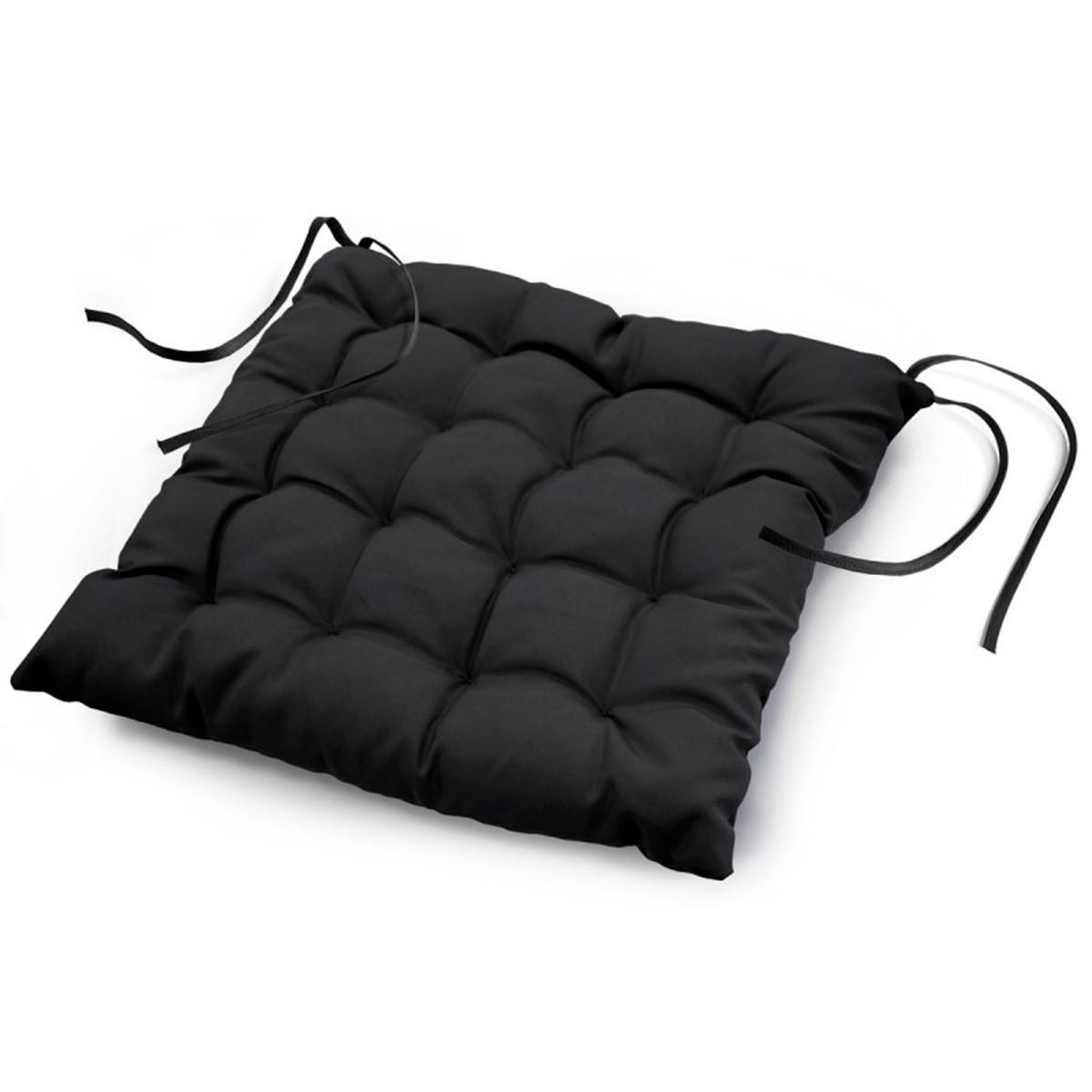 Voir la diapositive 1 : Douceur d'Intérieur Galette de chaise matelassée  essentiel  40x40cm noir