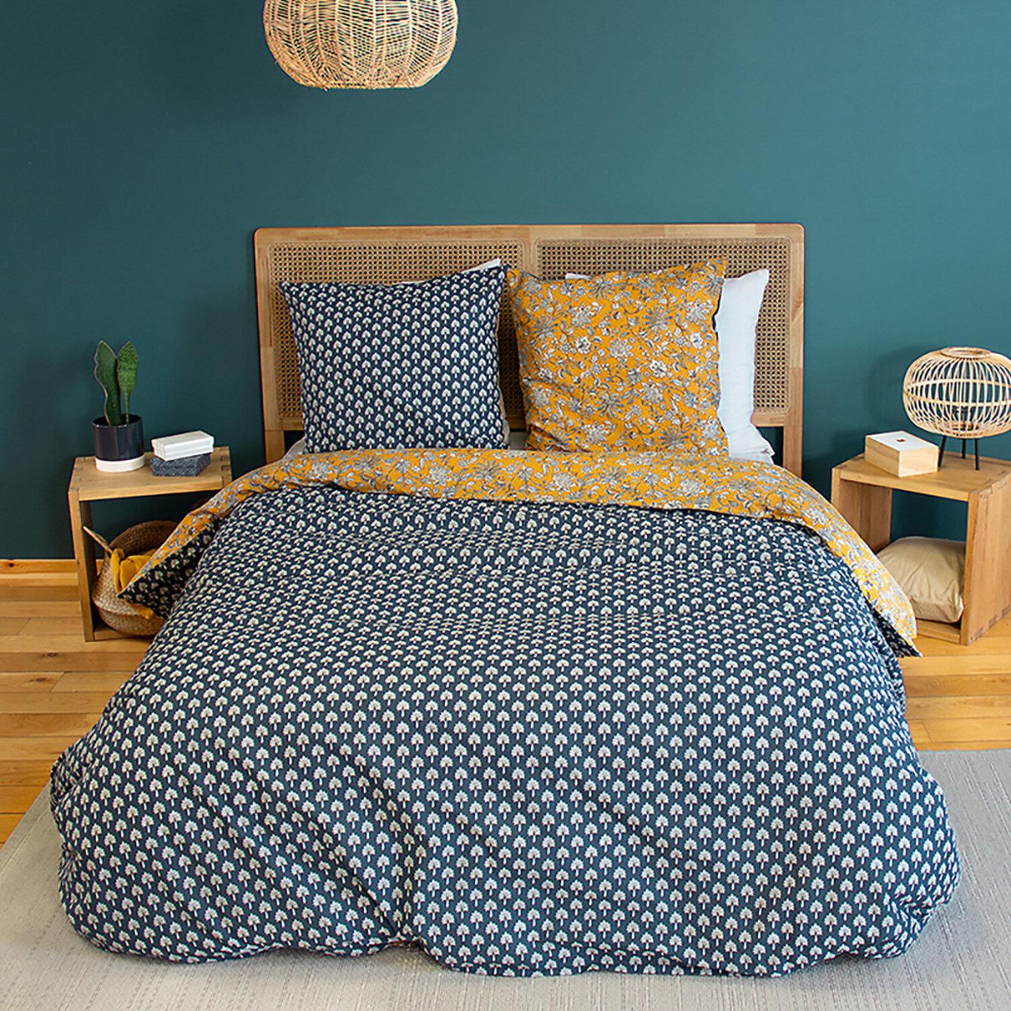 Voir la diapositive 3 : Home collection Parure de couette 3 pcs 240x220 100% coton 52 fils, aschwini