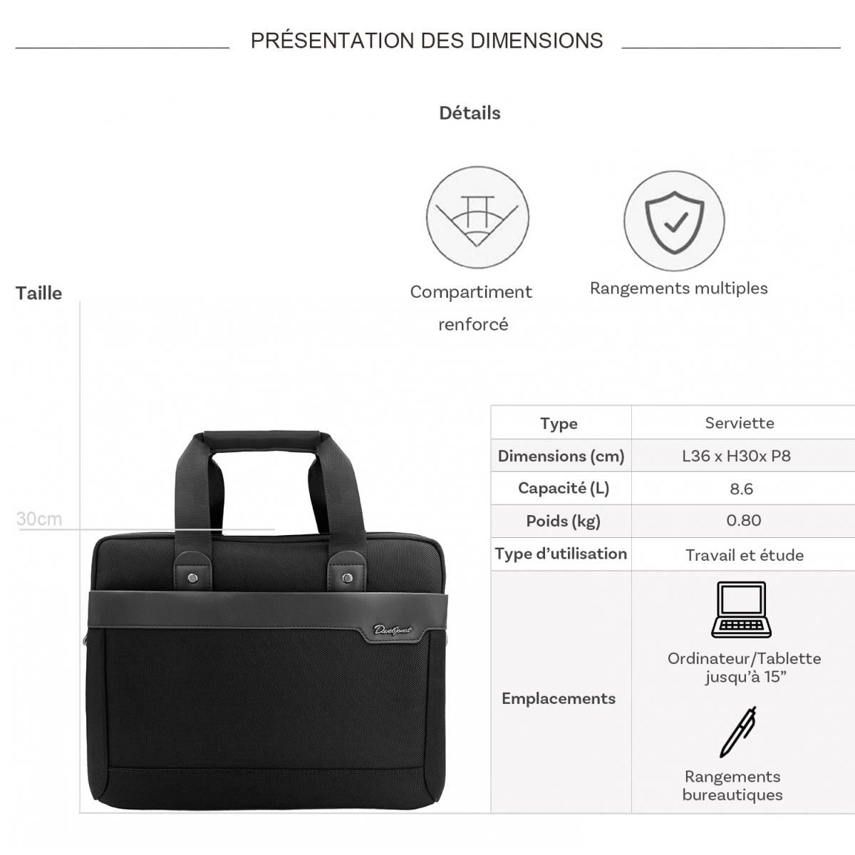 David Jones Serviette porte-ordinateur 15