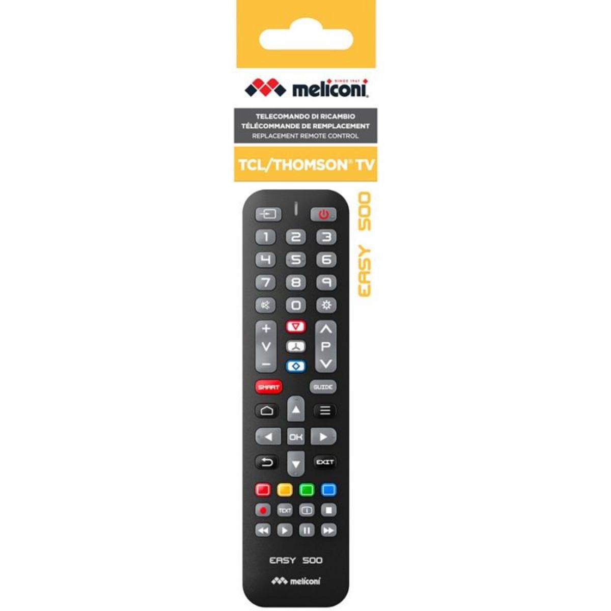 Meliconi Télécommande Meliconi de remplacement EASY 500 Noir pour TV Thomson et TCL