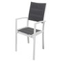Voir la diapositive 2 : Habitat et Jardin Fauteuil jardin Alu/Textilène  Brazil / Canaries  - Phoenix - blanc / gris foncé