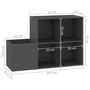 Voir la diapositive 6 : VIDAXL Armoire a chaussures entree gris 105x35,5x70 cm bois ingenierie