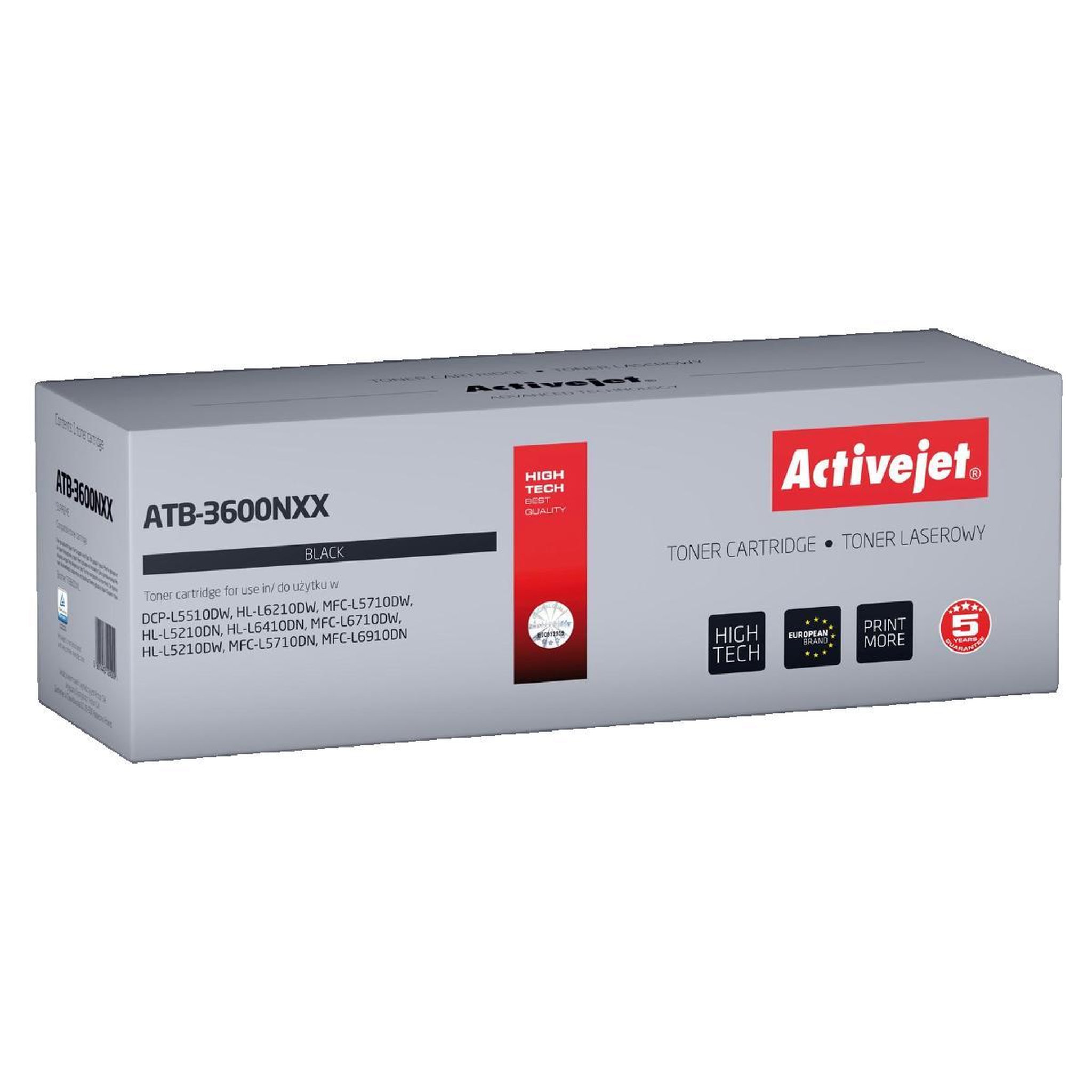 Voir la diapositive 2 : Brother Toner Activejet ATB-3600NXX Noir