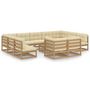 Voir la diapositive 2 : VIDAXL Salon de jardin 12 pcs avec coussins marron miel bois de pin