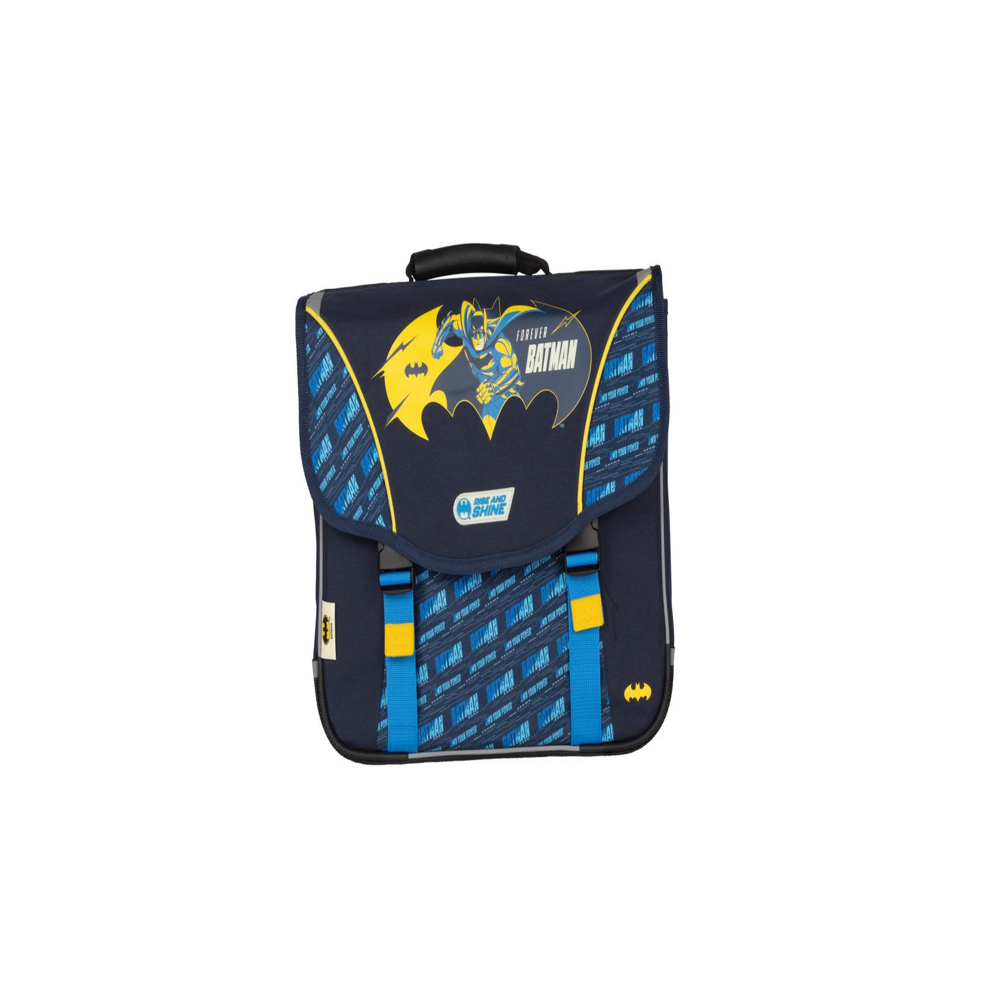Bagtrotter Batman- Cartable scolaire 38 cm - Garçon - Bleu/Jaune - 2 compartiments