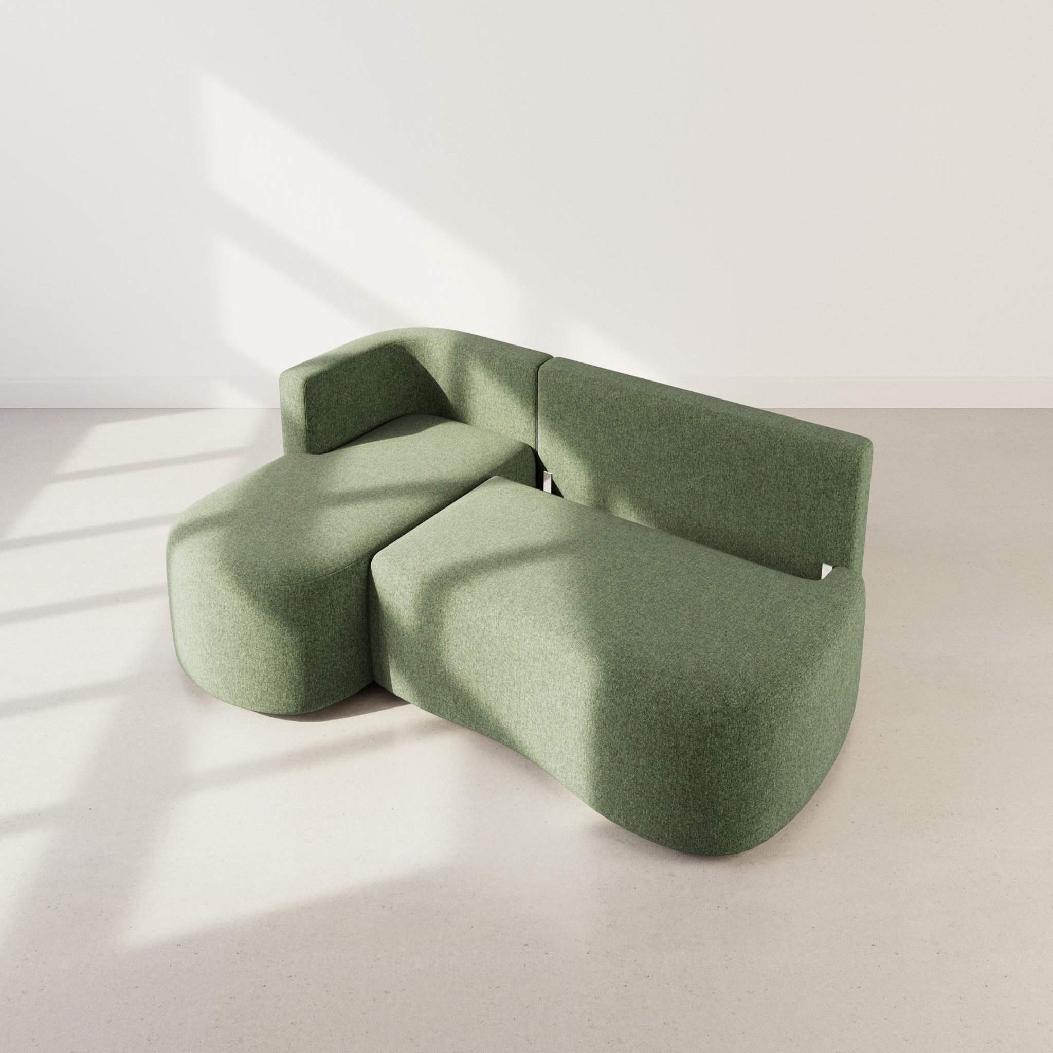 Voir la diapositive 3 : BEST MOBILIER Mahina - canapé d'angle gauche 4 places convertible avec coffre en tissu texturé