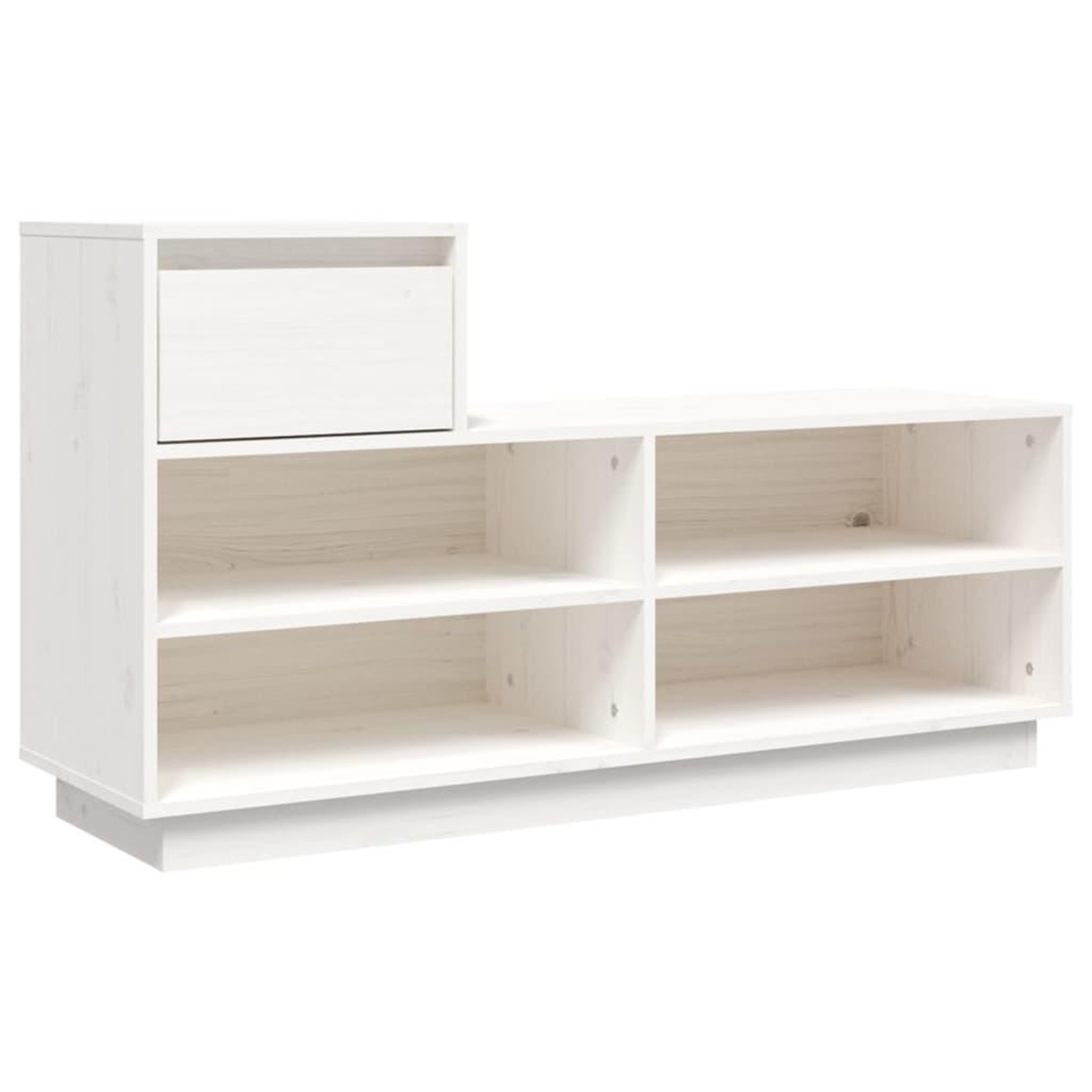 Voir la diapositive 2 : VIDAXL Armoire a chaussures Blanc 110x34x61 cm Bois de pin massif