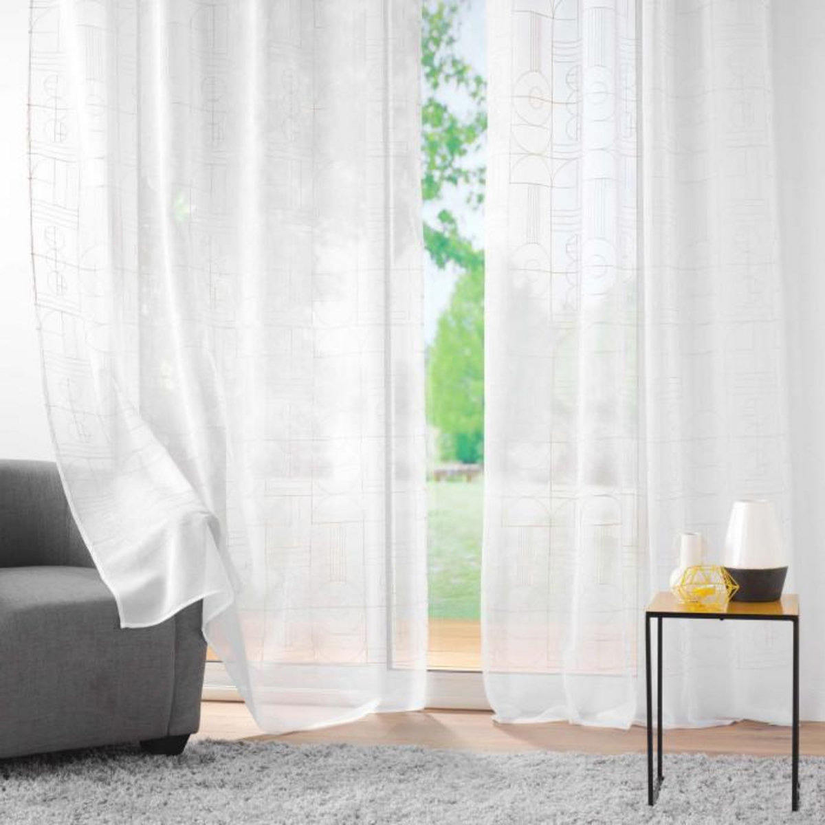 Paris Prix Rideau Voilage à Œillets  Odessa  140x240cm Or