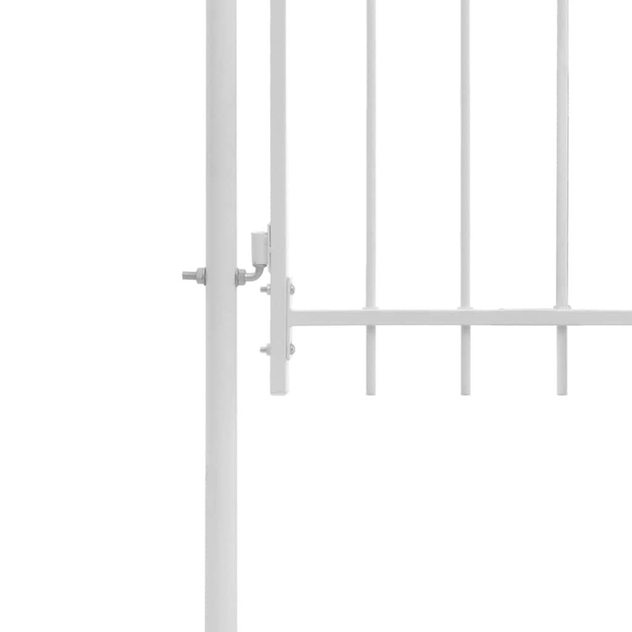 Voir la diapositive 3 : VIDAXL Portail de jardin Acier 1 x 1,75 m Blanc