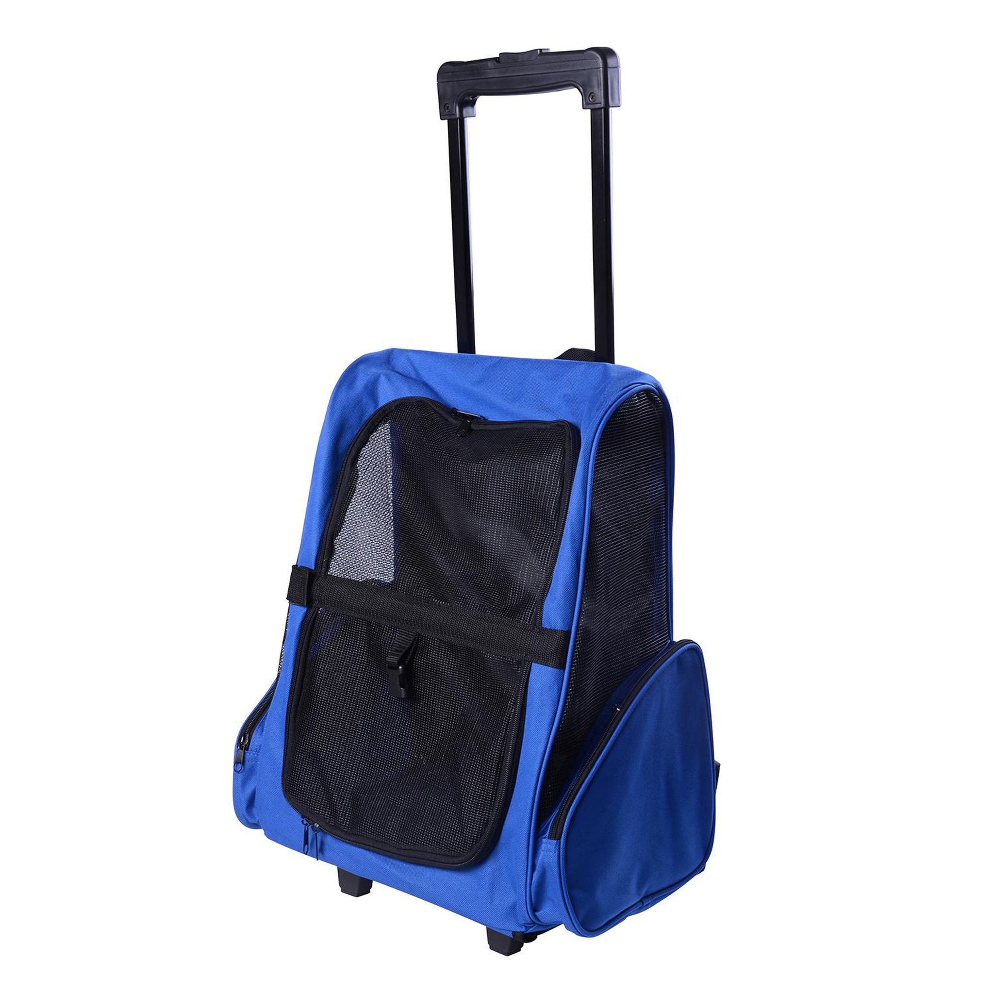 Voir la diapositive 2 : PAWHUT 2 en 1 trolley chariot sac à dos sac de transport à roulettes pour chien chat