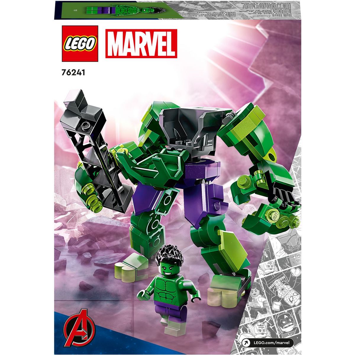 LEGO Marvel 76241 L&rsquo;Armure Robot de Hulk, Figurine Avengers, Jouet de Construction, Super-Héros à Collectionner,