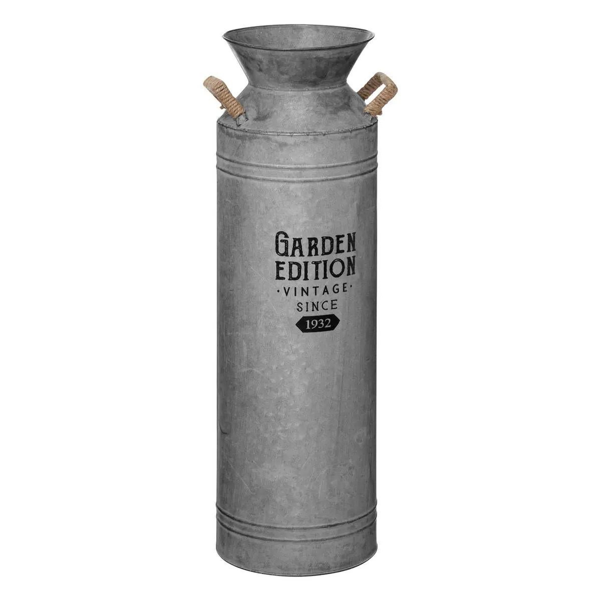 ATMOSPHERA Pot à lait déco vintage  zinc  61cm gris