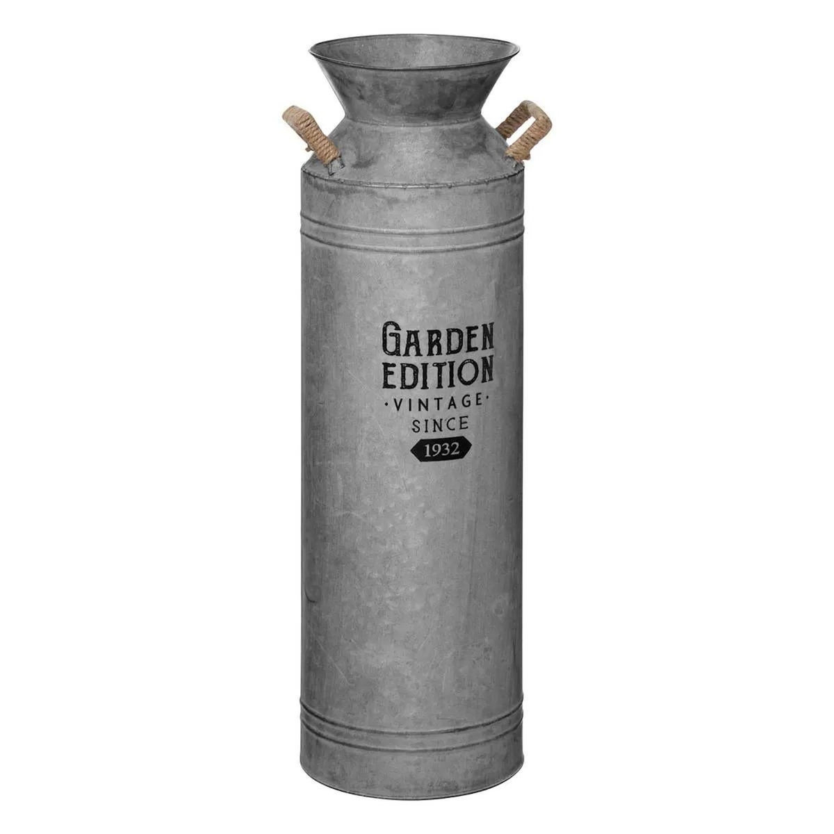 ATMOSPHERA Pot à Lait Déco Vintage  Zinc  61cm Gris