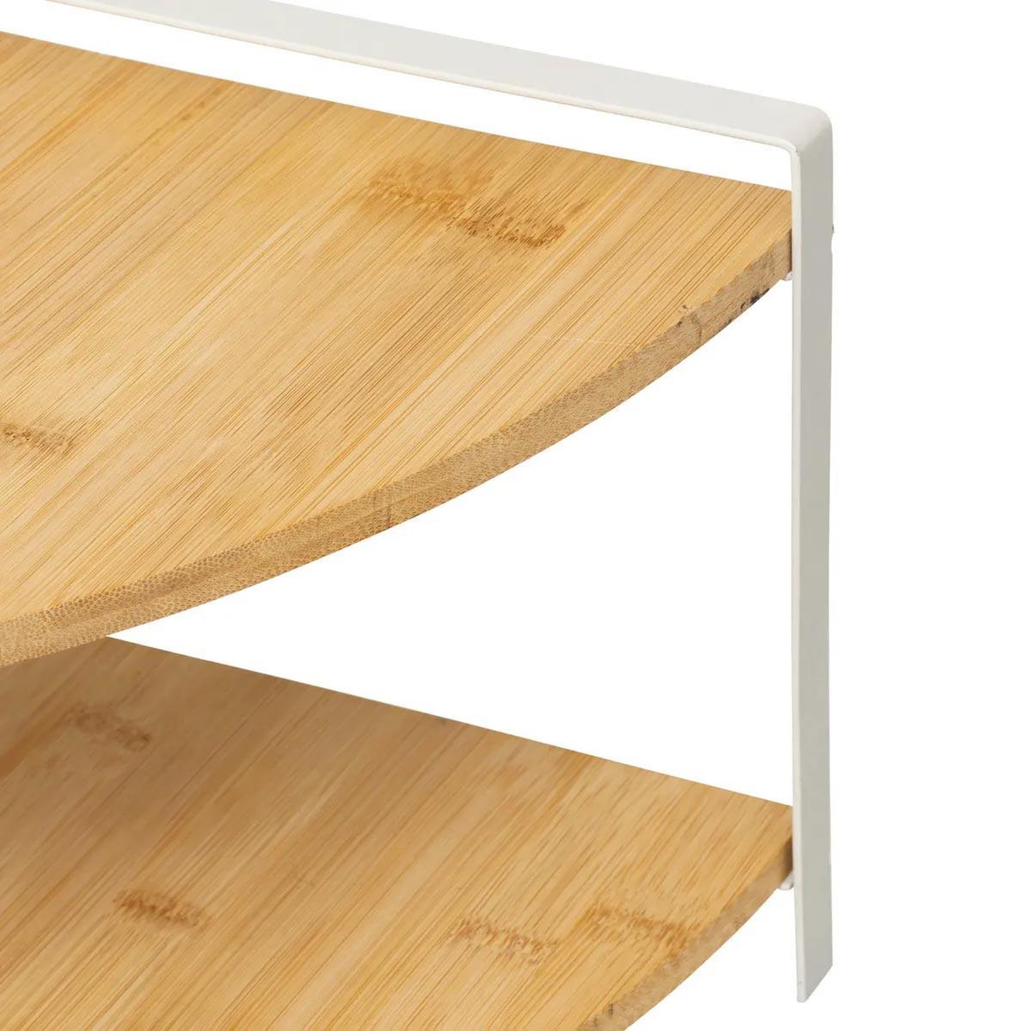 Voir la diapositive 3 : FIVE Étagère d'angle 2 niveaux en bambou  ordera  29cm naturel & blanc