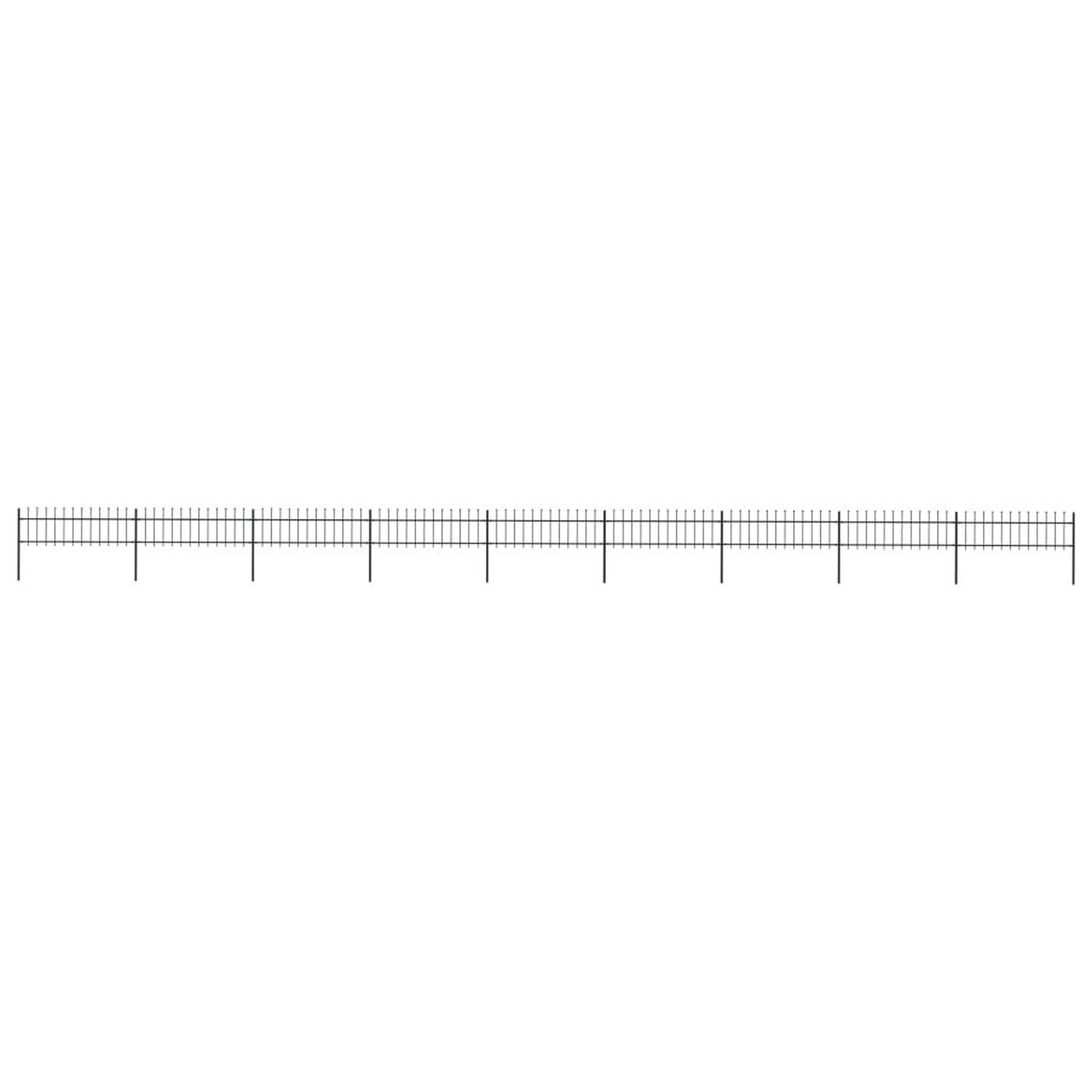Voir la diapositive 1 : VIDAXL Cloture de jardin avec dessus en lance Acier 15,3 x 0,6 m Noir