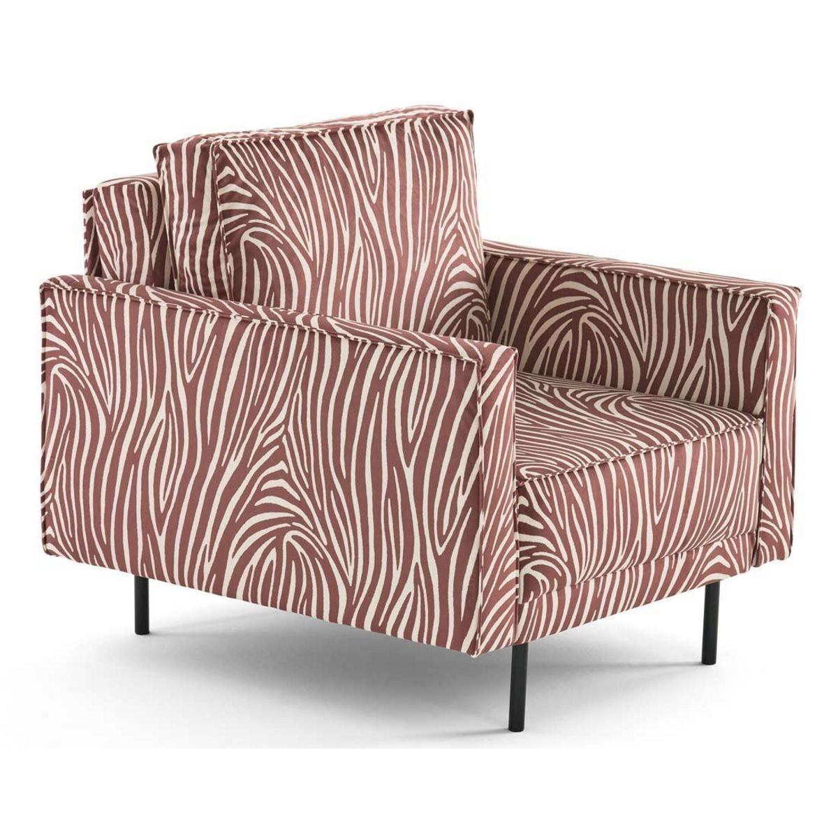 LISA DESIGN Charlie - fauteuil zèbre en velours