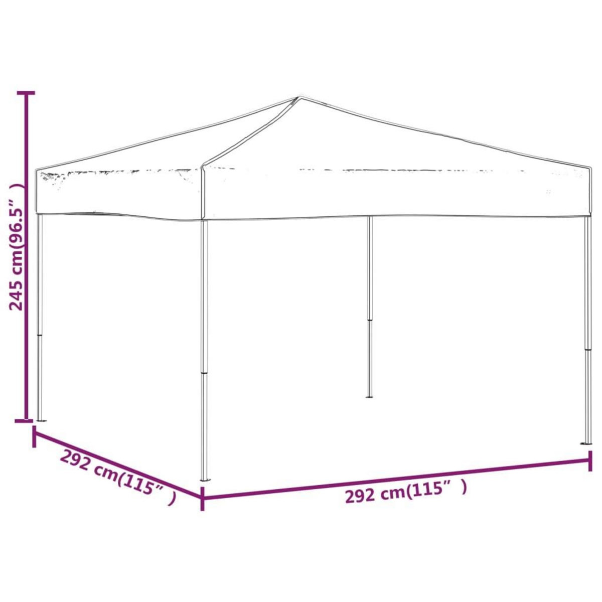 VIDAXL Tente de reception pliable Blanc 3x3 m