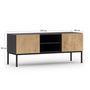 Voir la diapositive 5 : BEST MOBILIER Felicia - meuble tv - effet bois et noir - 120 cm