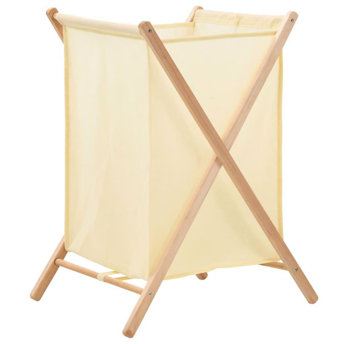 VIDAXL Panier a linge Bois de cedre et textile Beige 42 x 41 x 64 cm