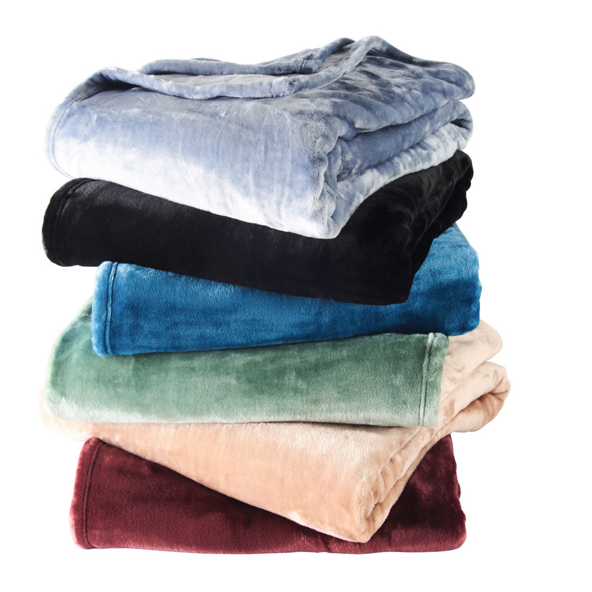 ACTUEL Plaid uni en polyester 380gsm MILK FROZEN