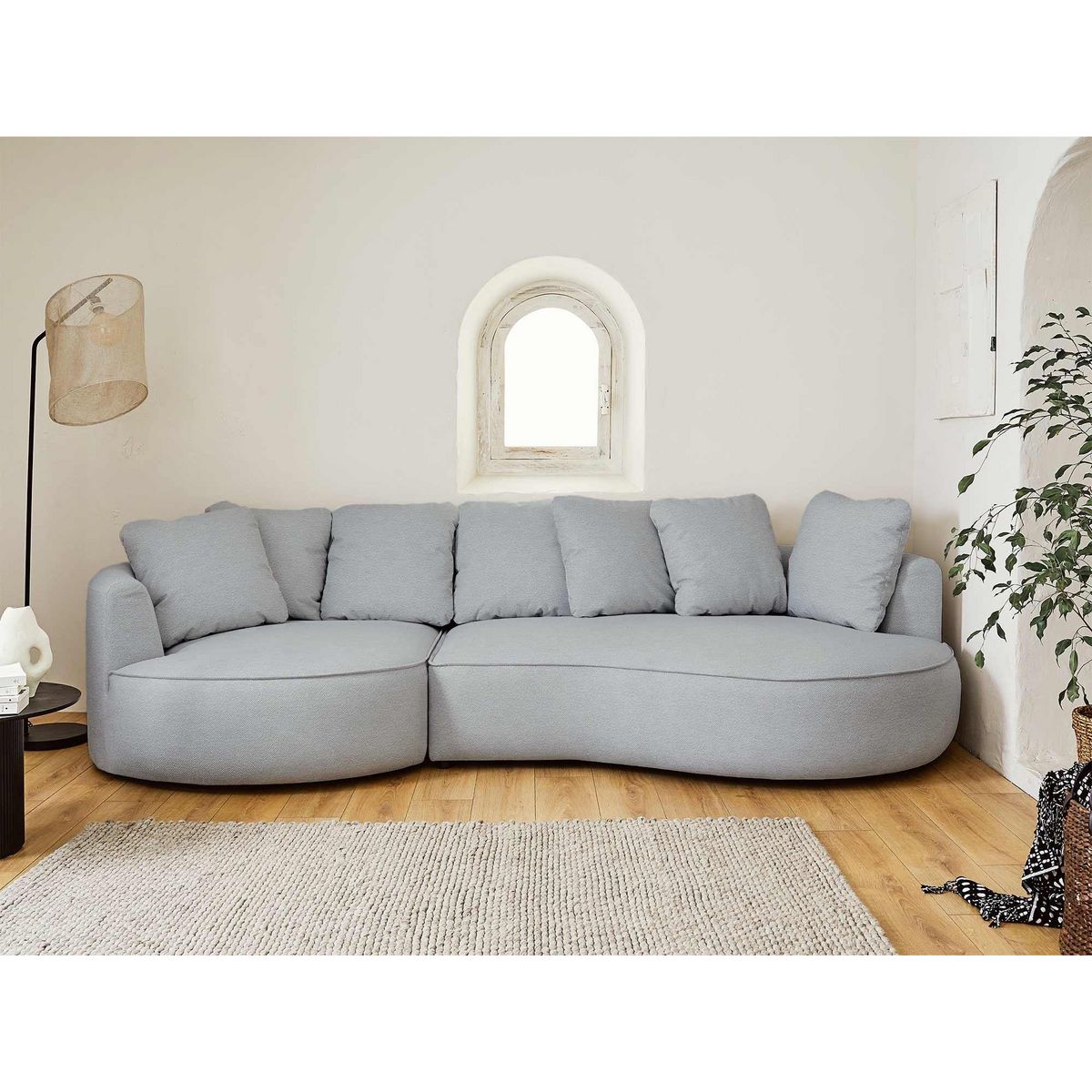 LISA DESIGN Hibiscus - canapé d'angle gauche 4 places - en tissu