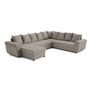 Voir la diapositive 2 : BEST MOBILIER Henry - canapé panoramique convertible - avec coffre - en velours côtelé - 7 places