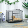 Voir la diapositive 2 : PAWHUT Cage pour chien pliable cage de transport sur roulettes 2 portes verrouillables plateau amovible dim. 109,5L x 71l x 78H cm métal gris noir
