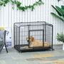 Voir la diapositive 2 : PAWHUT Cage pour chien pliable cage de transport sur roulettes 2 portes verrouillables plateau amovible dim. 109,5L x 71l x 78H cm métal gris noir