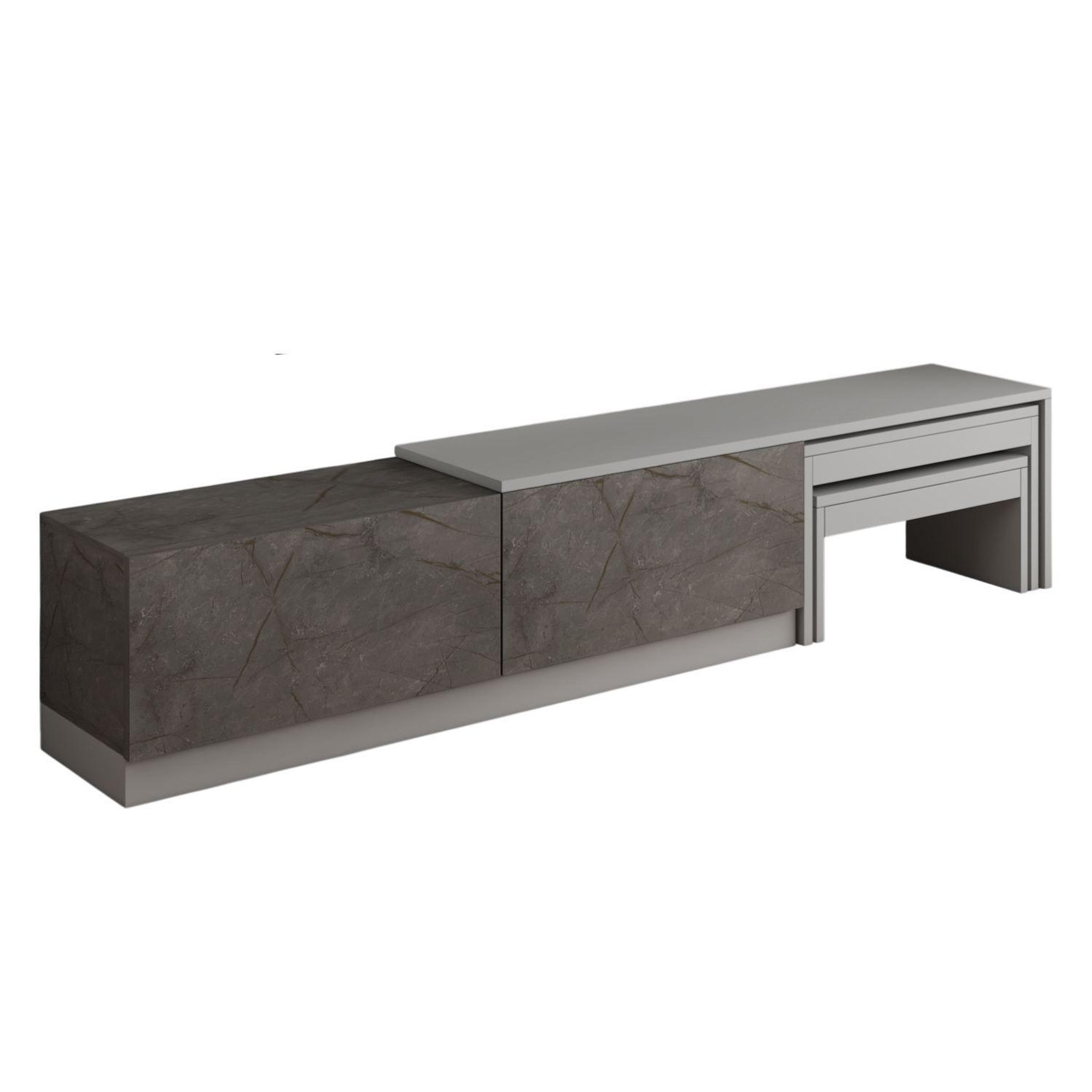Habitat et Jardin Meuble tv en bois  nest  - 180 x 30 x 36 cm - gris