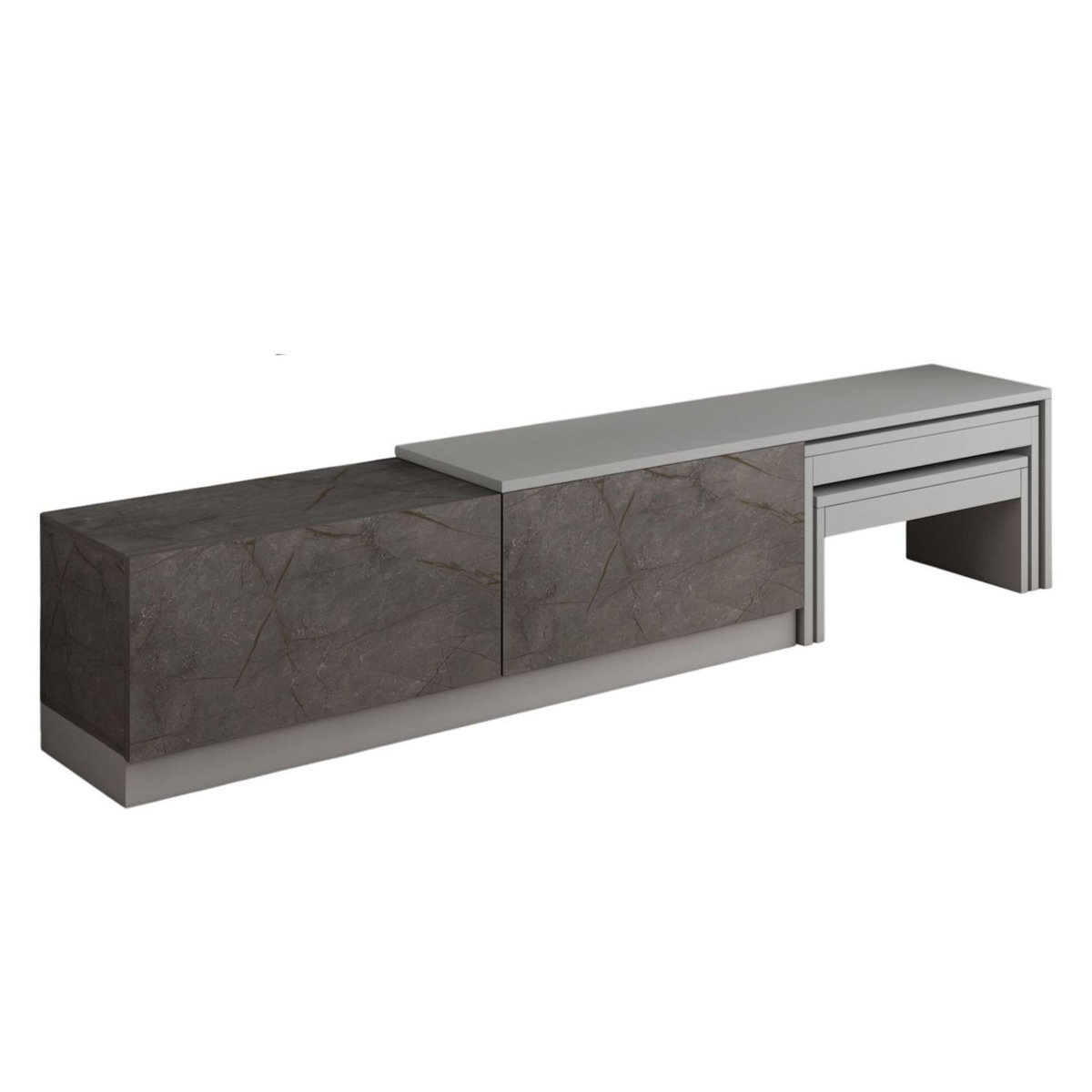 Habitat et Jardin Meuble TV en bois  Nest  - 180 x 30 x 36 cm - Gris