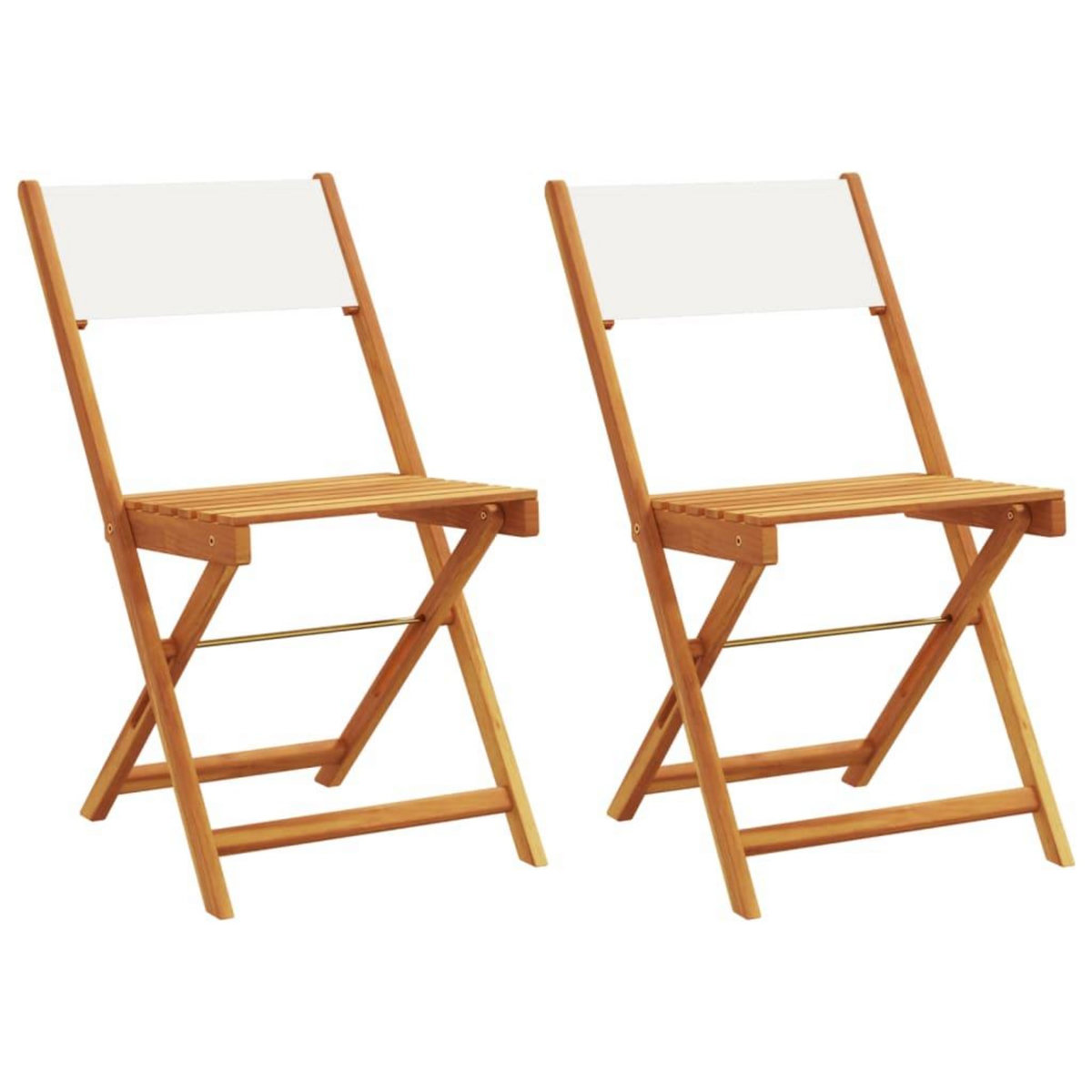VIDAXL Chaises de bistrot lot de 2 blanc creme bois acacia et tissu