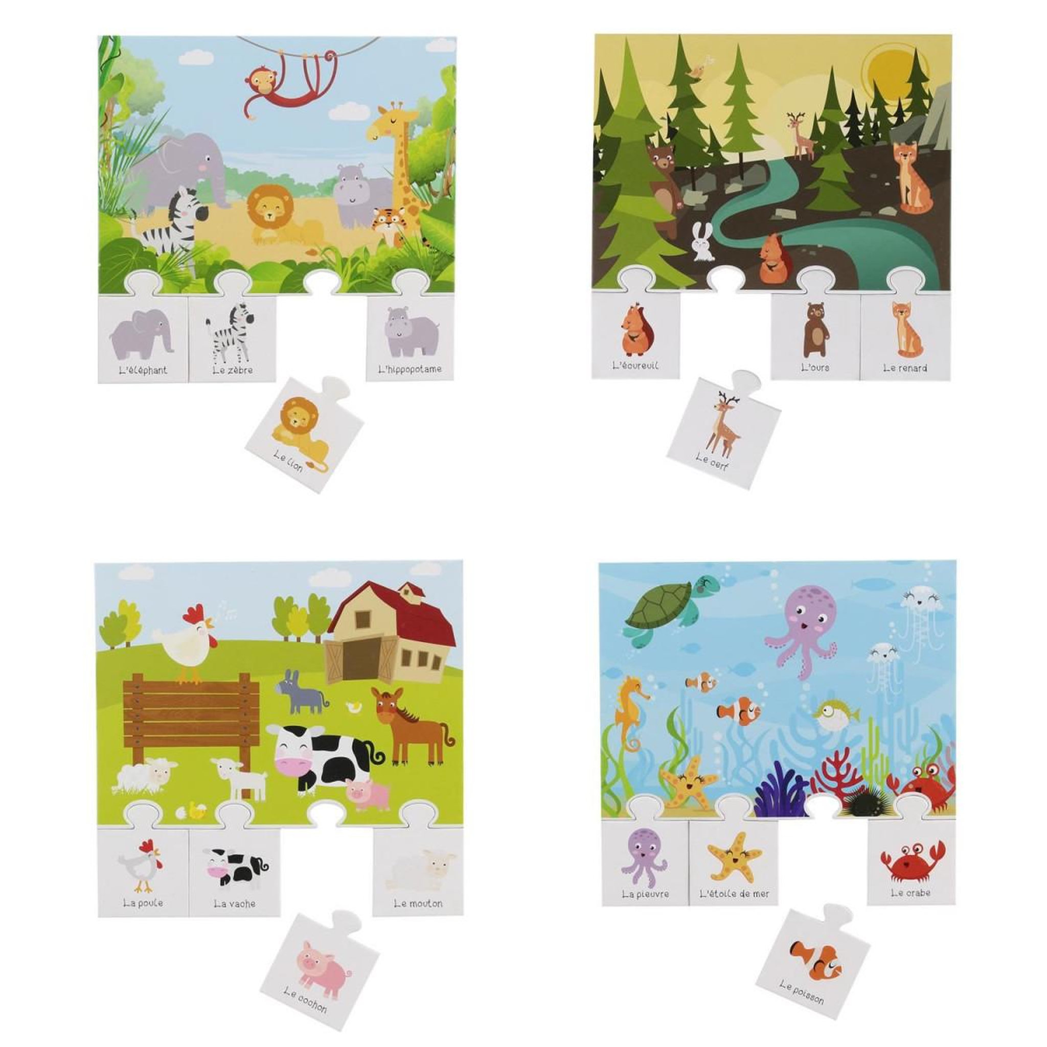 Voir la diapositive 2 : Jeux 2 momes Jeu de société educatif  animaux  16cm multicolore