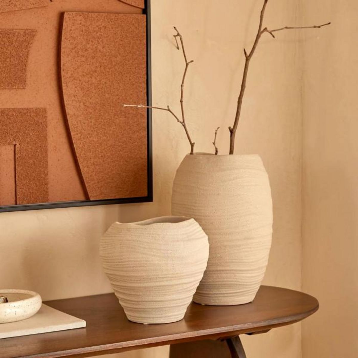 ATMOSPHERA Vase Déco en Céramique  Prudi  31cm Blanc