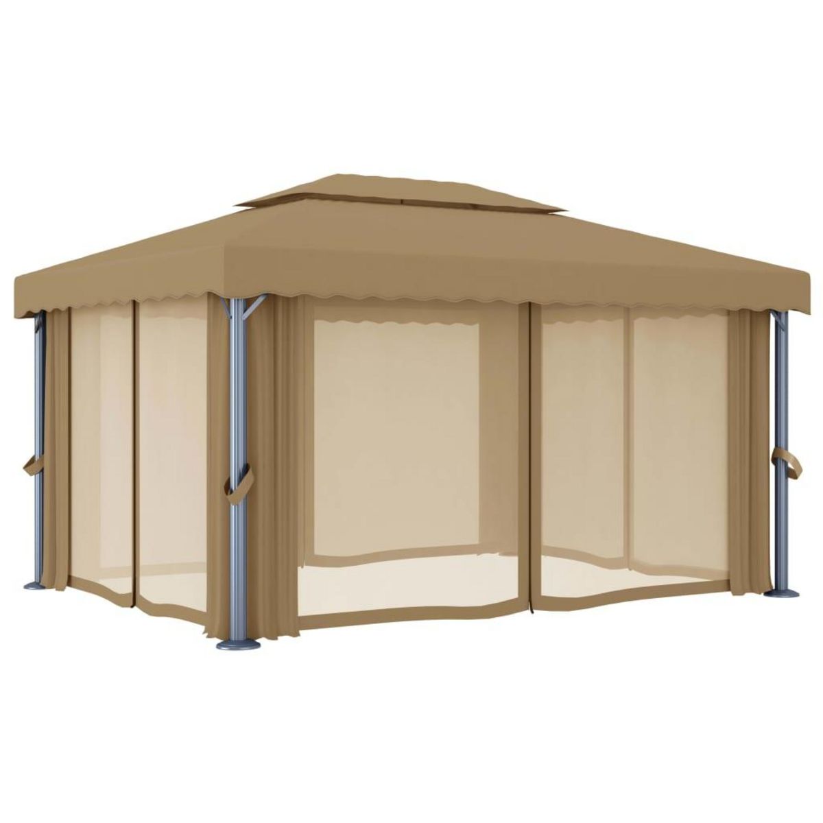 VIDAXL Tonnelle avec rideau 4x3 m Taupe Aluminium