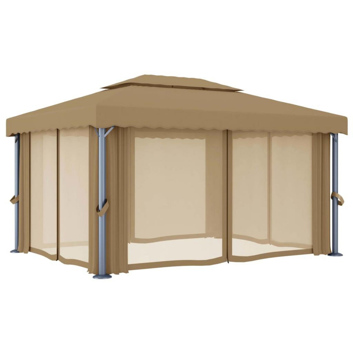 VIDAXL Tonnelle avec rideau 4x3 m Taupe Aluminium