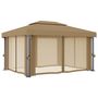 Voir la diapositive 5 : VIDAXL Tonnelle avec rideau 4x3 m Taupe Aluminium