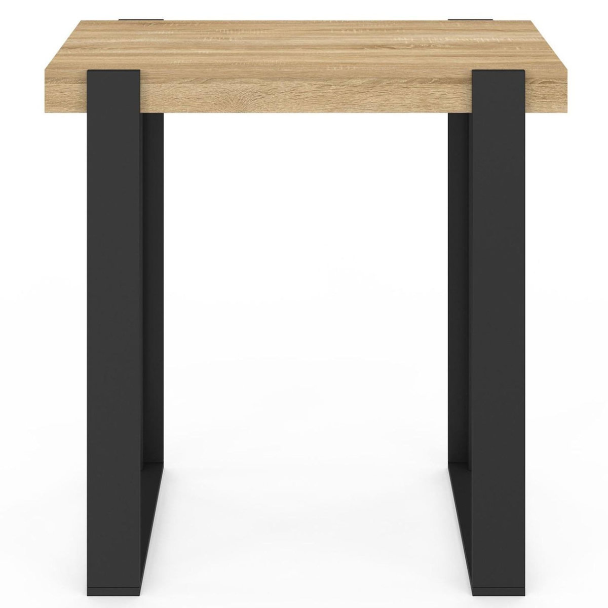 ID MARKET Table haute de bar PHOENIX bois et noir 90 cm