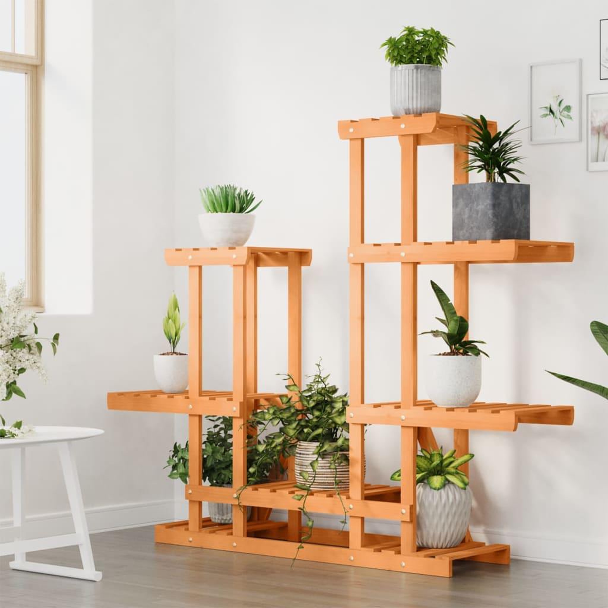 Voir la diapositive 3 : VIDAXL Support a fleurs 95x25x96 cm bois massif de sapin